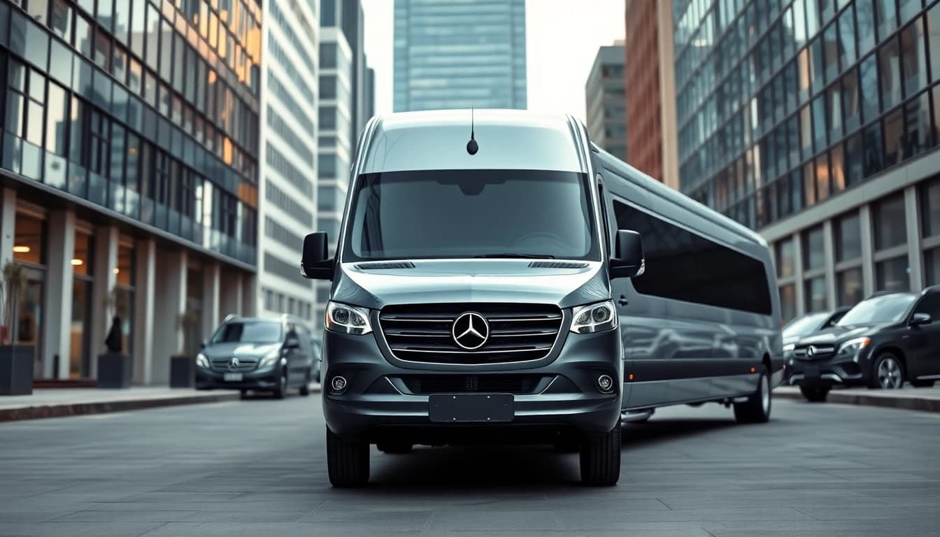 Book a luxurious Mercedes Sprinter limo Rhode Island for your next event.