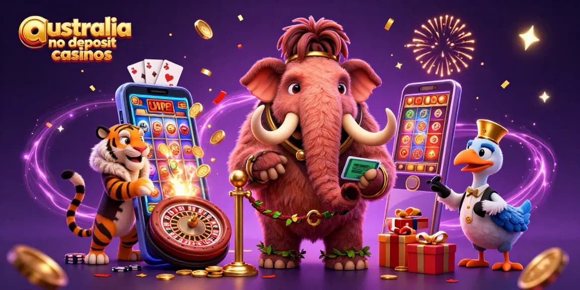 Experience thrill with australia no deposit casinos featuring vibrant gaming elements and dynamic characters.