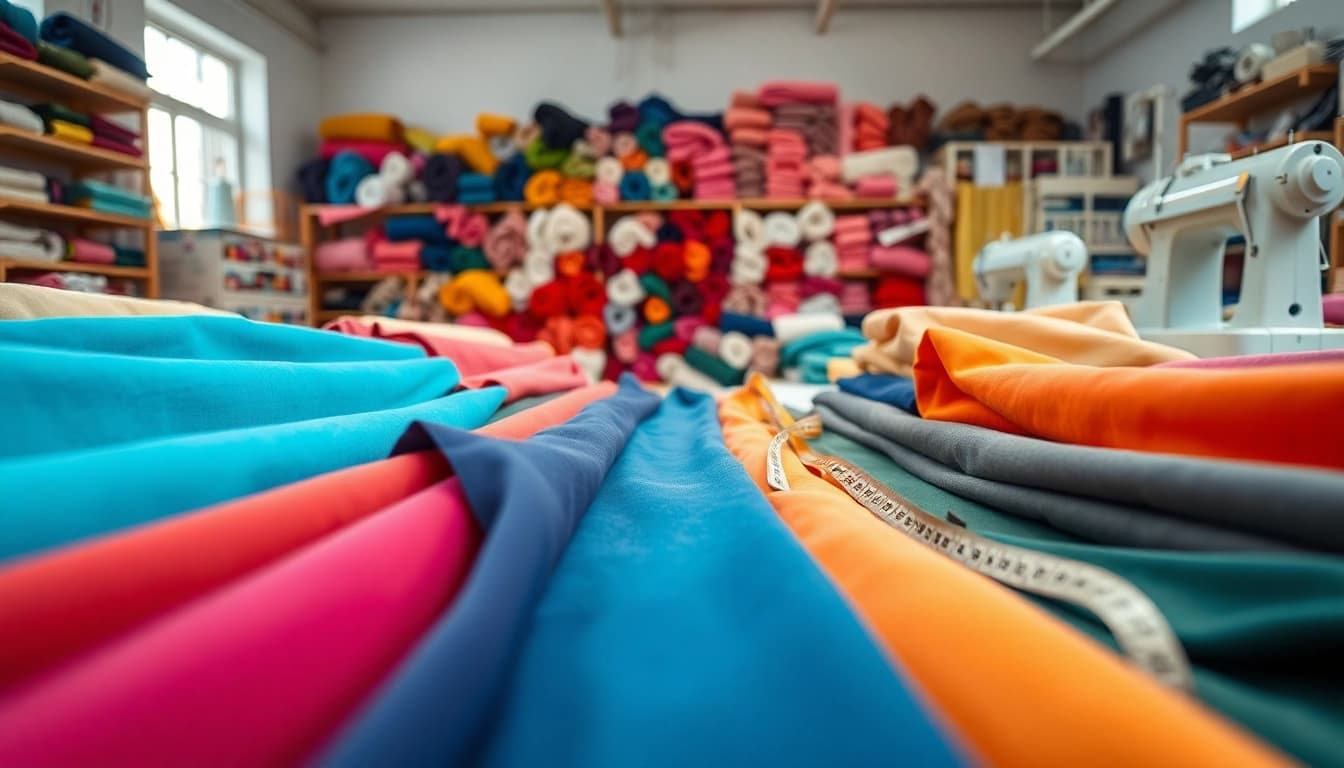Explore the vibrant lap stof showcasing intricate textures and vivid colors in a creative workspace.