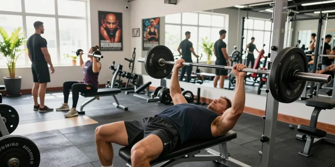Steroid Shop bodybuilder training intensely during a weightlifting session in a gym.