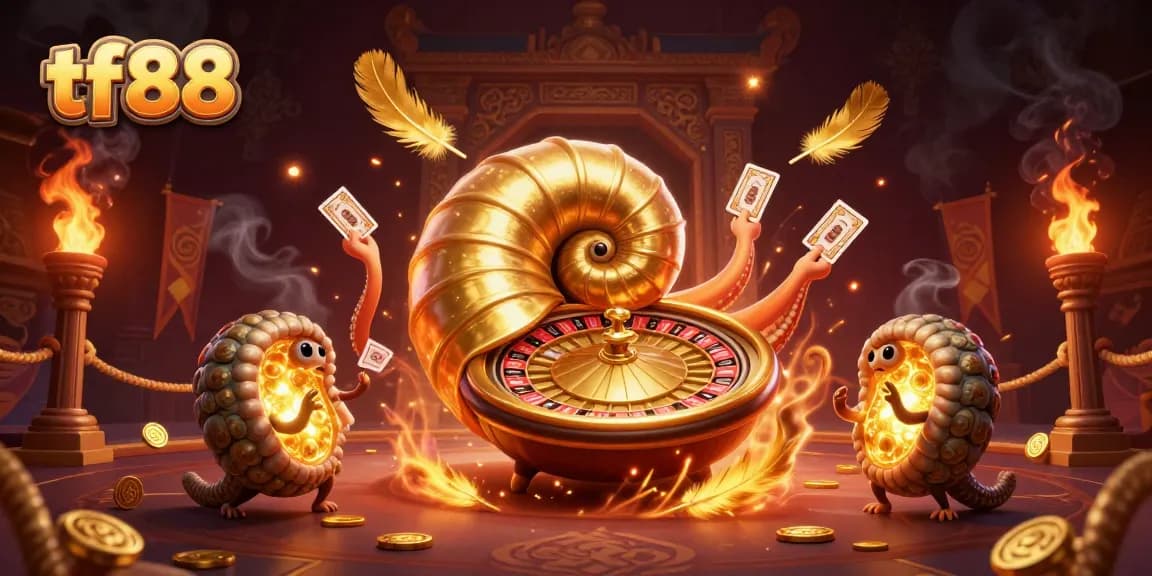 Engage in thrilling gameplay at tf88 with a vibrant scene of a nautilus serving as a roulette wheel.