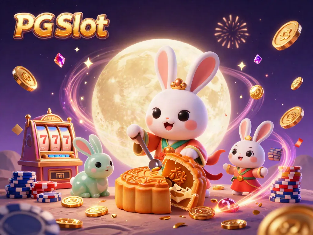 Menghadirkan slot PG Slot dengan karakter kelinci bulan dan koin emas yang berkilauan.