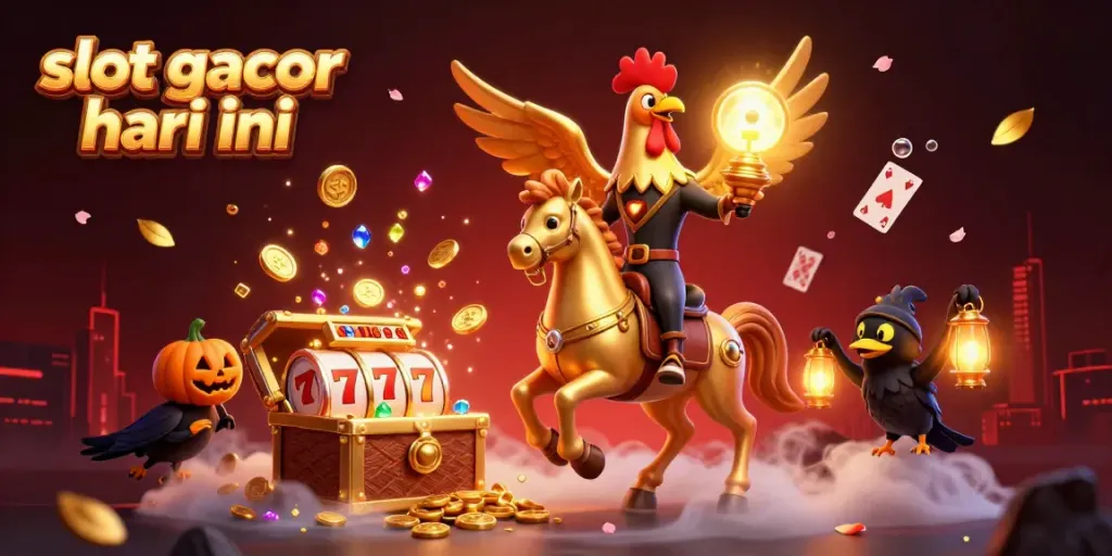 Experience thrilling wins at slot gacor hari ini in a vibrant midnight casino scene.