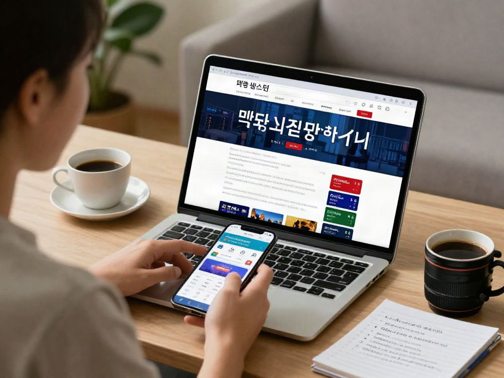 Using 먹튀스팟 검증사이트 to explore safe online gambling options in a cozy living room.