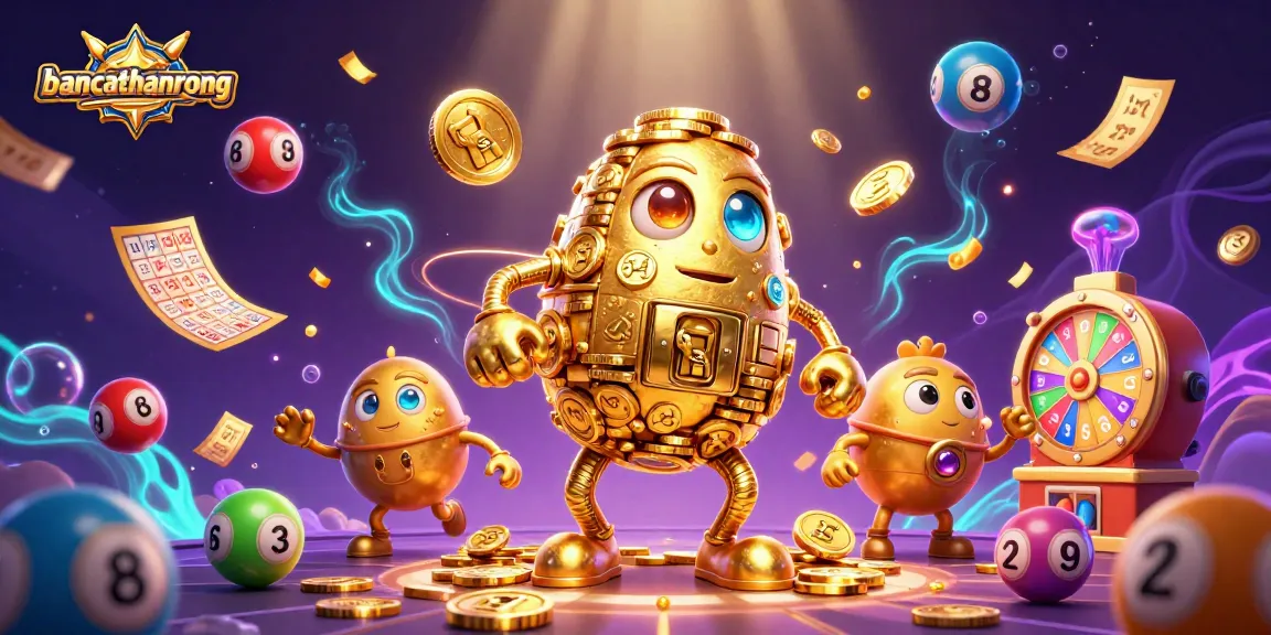 Bancathanrong lottery scene features a golden golem surrounded by vibrant gaming elements