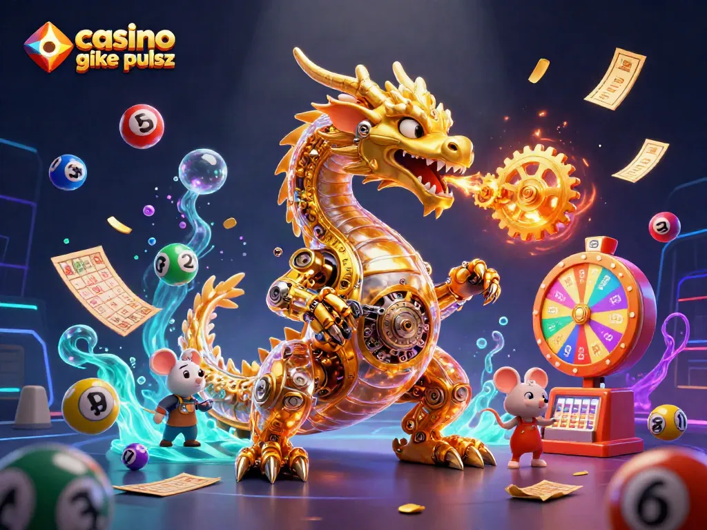 Spin to win on casino games like pulsz with vibrant lottery balls and golden prizes!