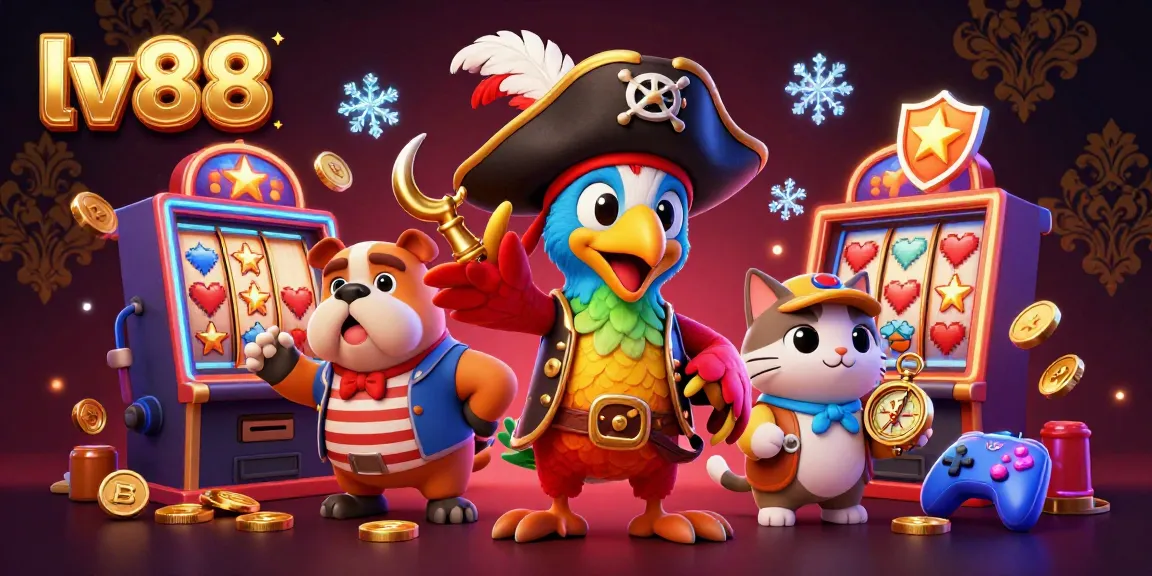 Join the excitement at lv88 with thrilling slot machines and vibrant characters in this dynamic casino scene.