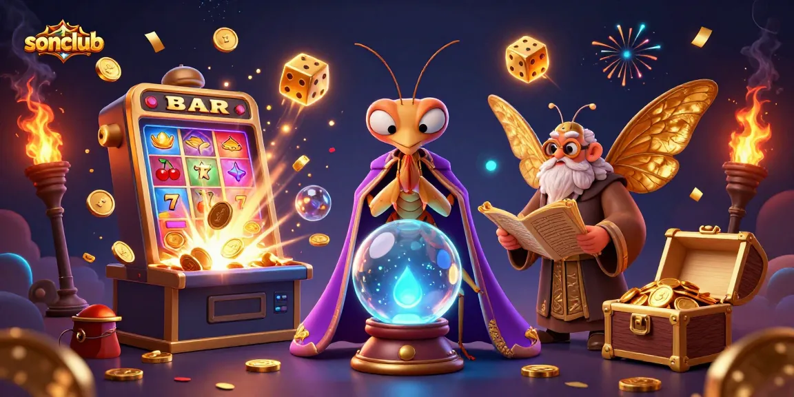 Engage with the thrilling world of sonclub as fortune tellers, jackpots, and vibrant games come to life in an enchanting scene.