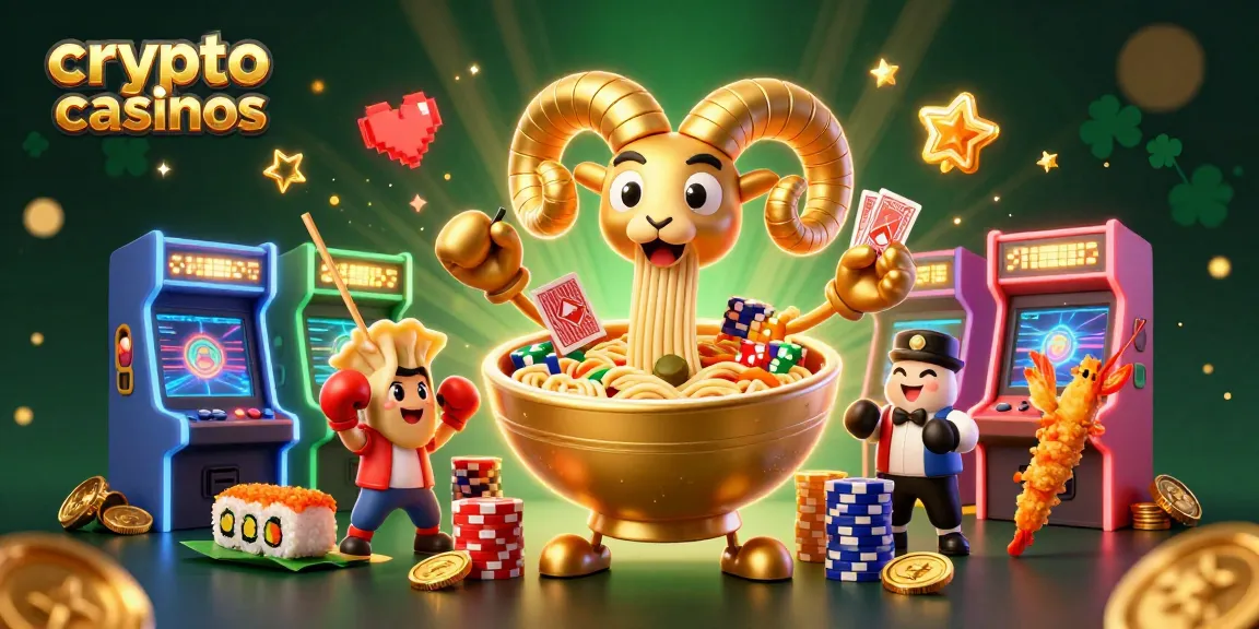 Jouez sur les crypto casinos avec une scène dynamique de jeux de cartes et de jetons.