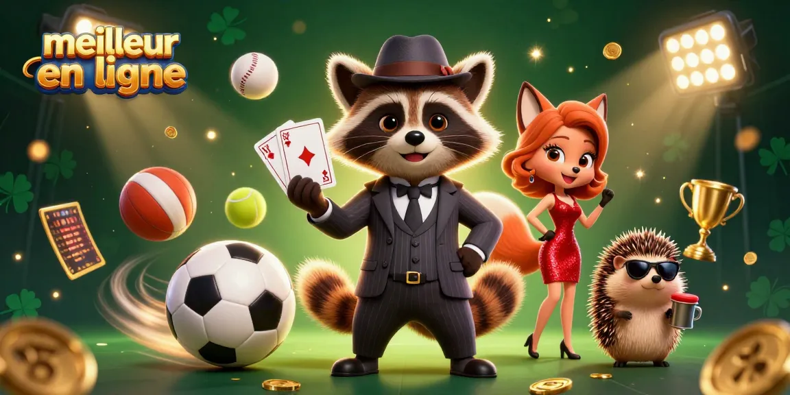 Découvrez le meilleur casino en ligne avec un élégant raton laveur en tenue de soirée et une belle renarde.