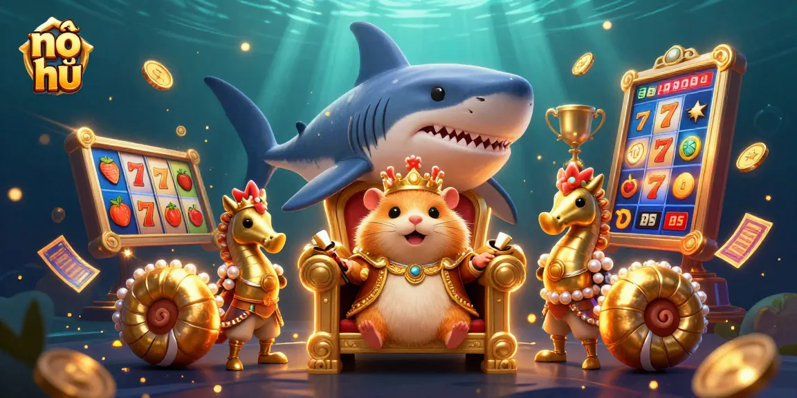 Spin the reels and win with nổ hũ in this colorful 3D casino illustration.