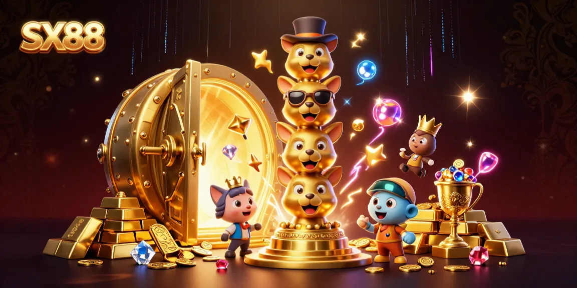 SX88 offers a vibrant casino experience with golden treasures and interactive games.