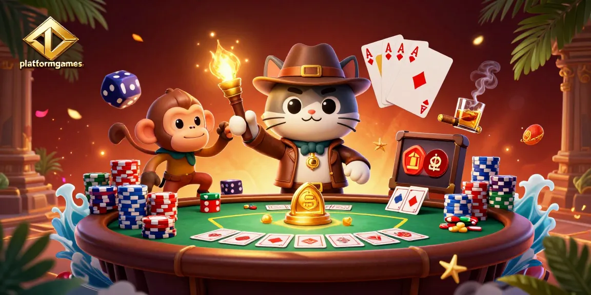 Engage with platformgames in this lively casino-themed exploration featuring animated characters and dynamic elements.