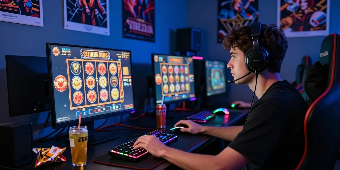 Exciting gameplay of situs slot online with animated reels and vibrant visuals in an immersive gaming setup.