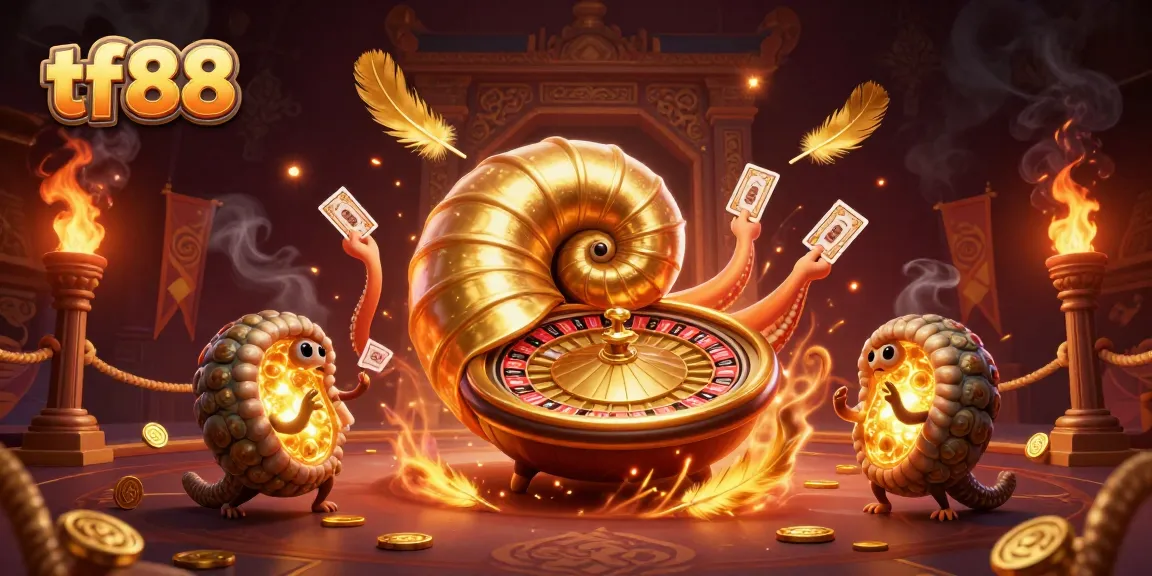 Engage in thrilling gameplay at tf88 with a vibrant scene of a nautilus serving as a roulette wheel.