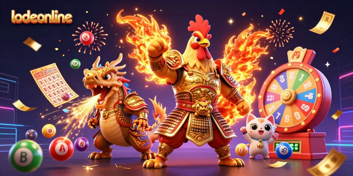 Experience thrilling moments of lodeonline as colorful lottery balls and roaring characters excite the gambling atmosphere.