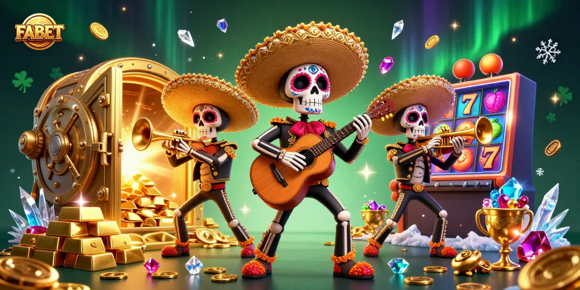 Engage with FABET's vibrant casino spirit through a dynamic mariachi scene filled with gold and treasures.