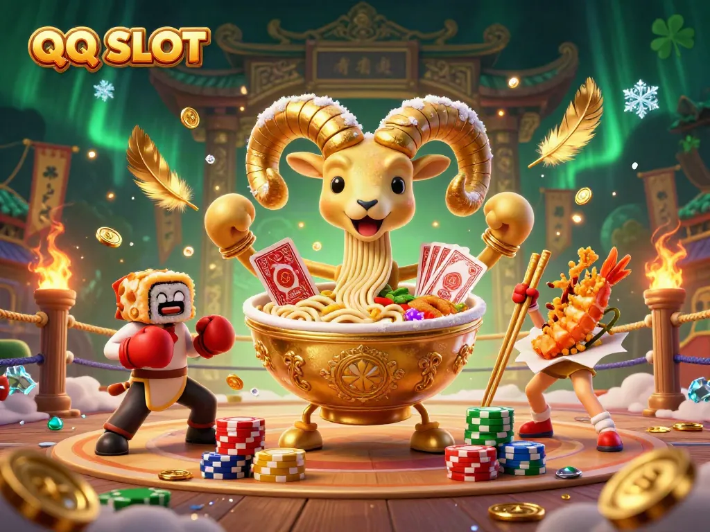 Engage in QQ SLOT action featuring vibrant cartoon characters and dynamic casino elements.