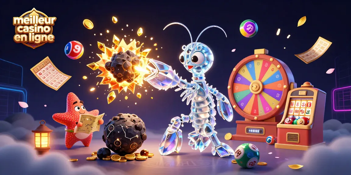 Découvrez le meilleur casino en ligne, un illustratif dynamique avec des personnages en action et des éléments de jeu captivants.