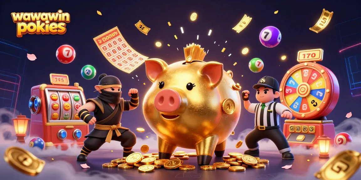 Win big with wawawin pokies in this vibrant, action-packed casino scene illustrating gaming excitement.