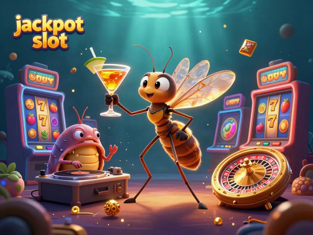 Experience thrilling jackpots with vibrant slot machines in this captivating casino scene.