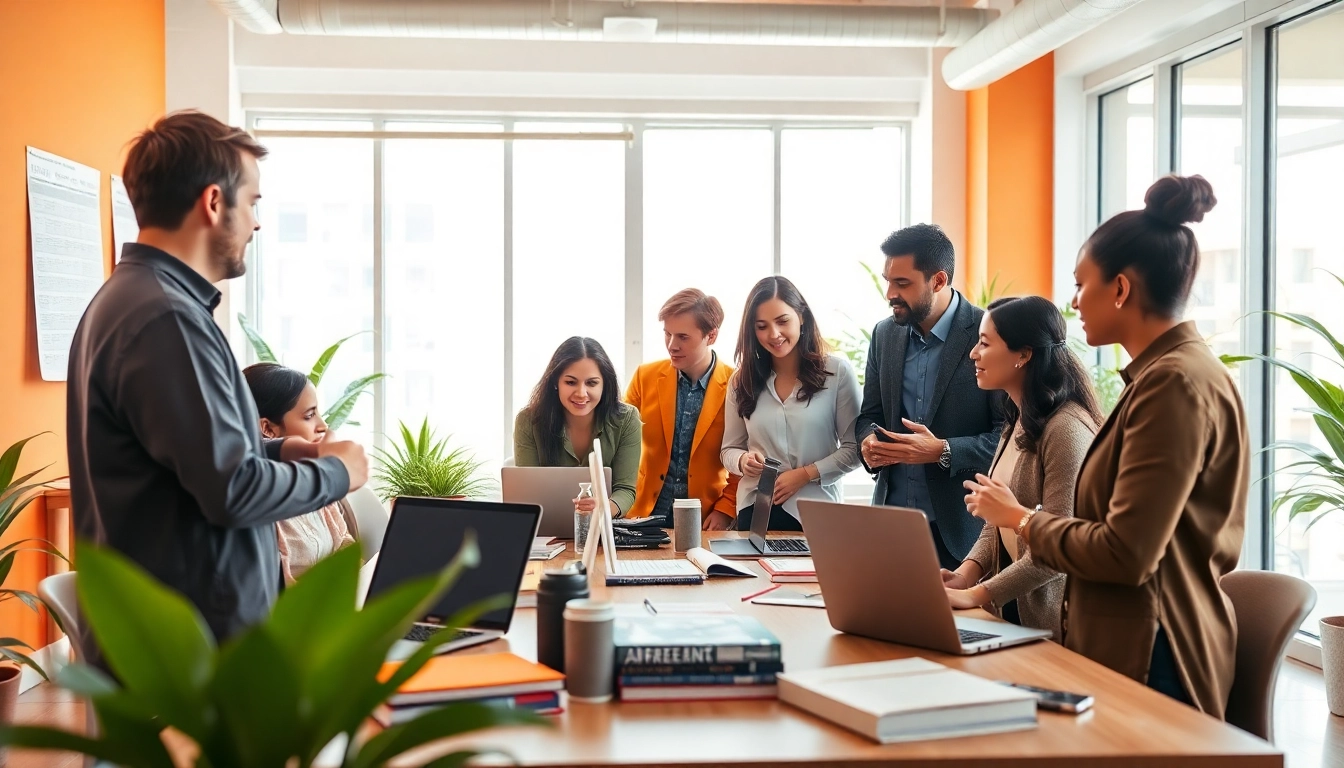 Collaborative scene showcasing professionals exploring their Ideal Career options in a modern office.