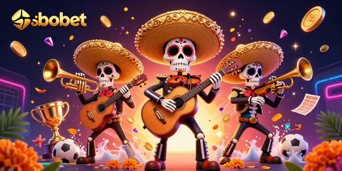 Sbobet sports betting thrills with vibrant mariachi band and dynamic gambling elements