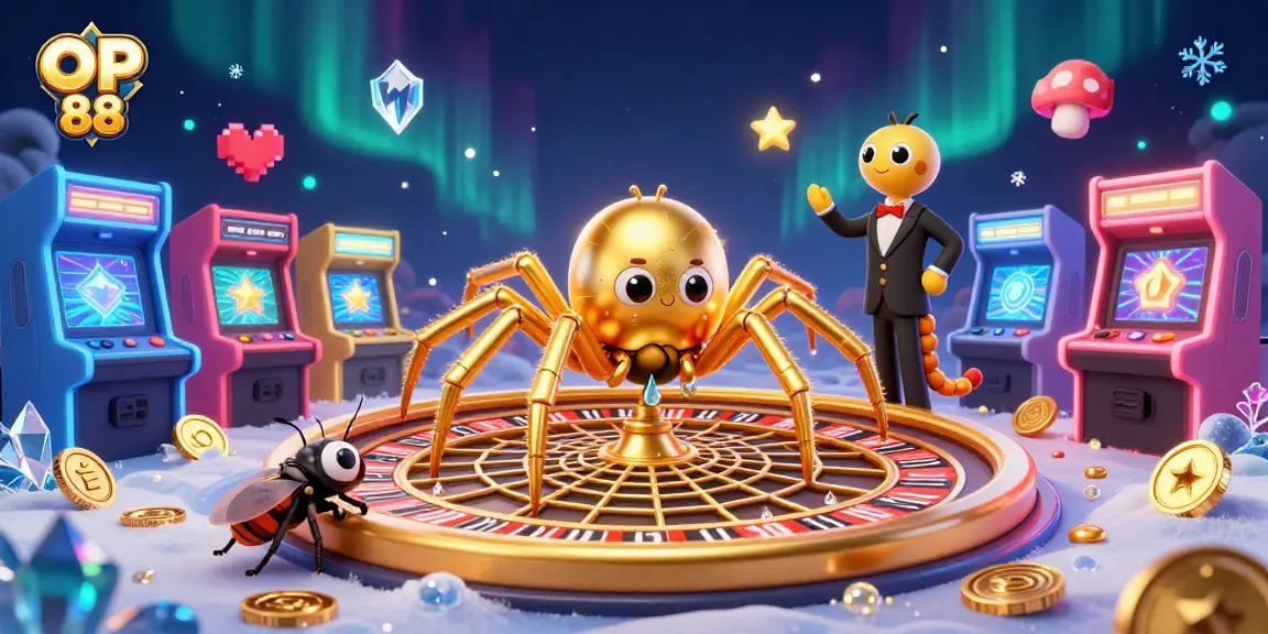 Experience the thrill of betting at OP 88 with vibrant 3D casino visuals and dynamic gaming elements.