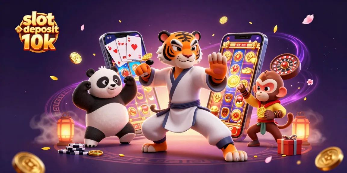 Experience the excitement of slot deposit 10k with 3D characters engaging in vibrant casino action.
