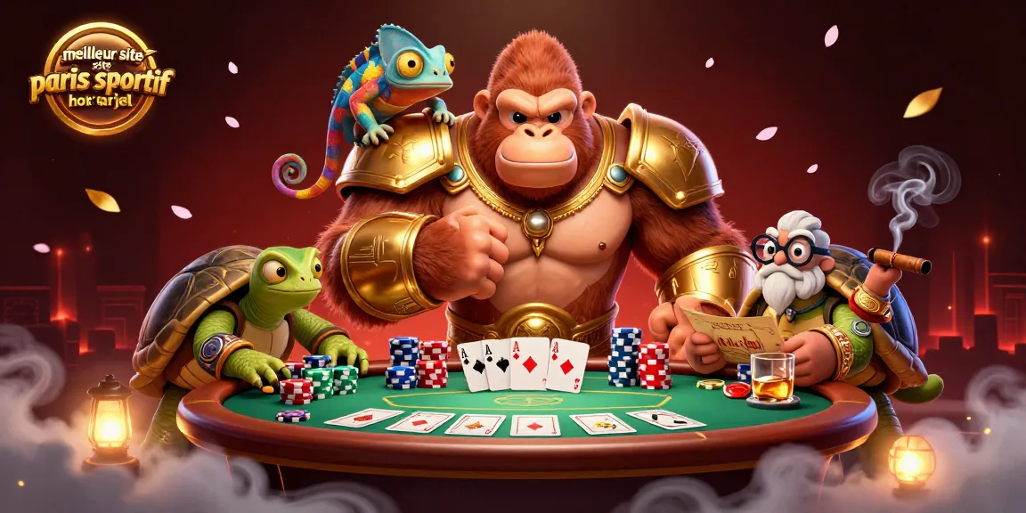 Meilleur site paris sportif hors arjel : la scène dynamique du roi gorille avec des éléments de poker.