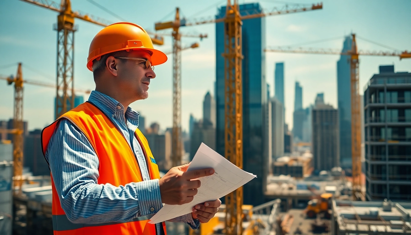 The New York City Construction Manager directs operations on a bustling construction site.
