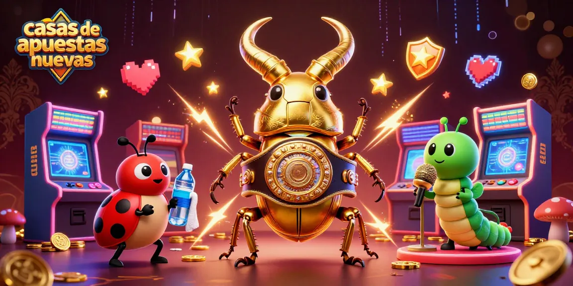 Apuesta en las casas de apuestas nuevas con un escarabajo gigante de oro compitiendo para ganar.