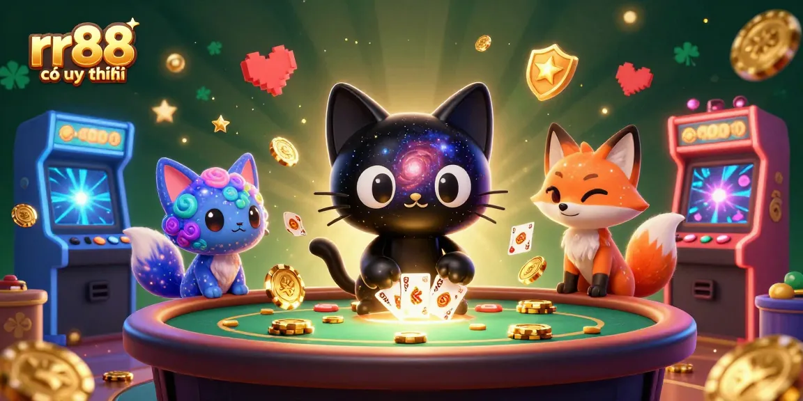 Experience the vibrant gameplay with rr88 có uy tín, as a cosmic cat wins big with casino chips.
