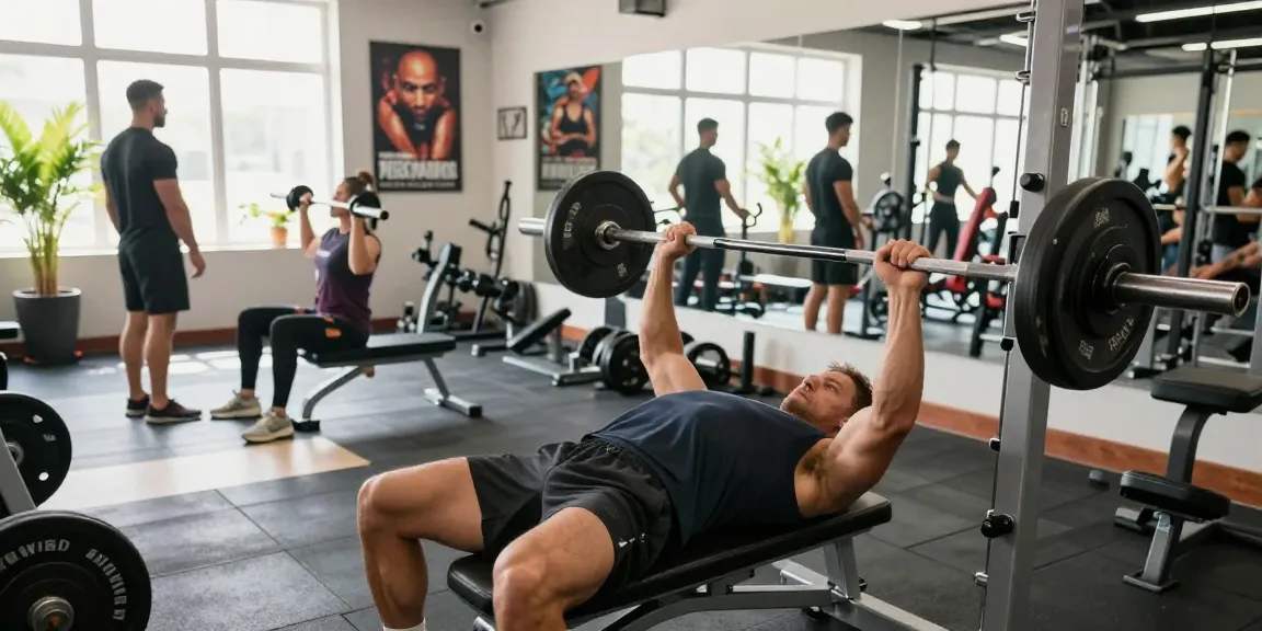 Steroid Shop bodybuilder training intensely during a weightlifting session in a gym.