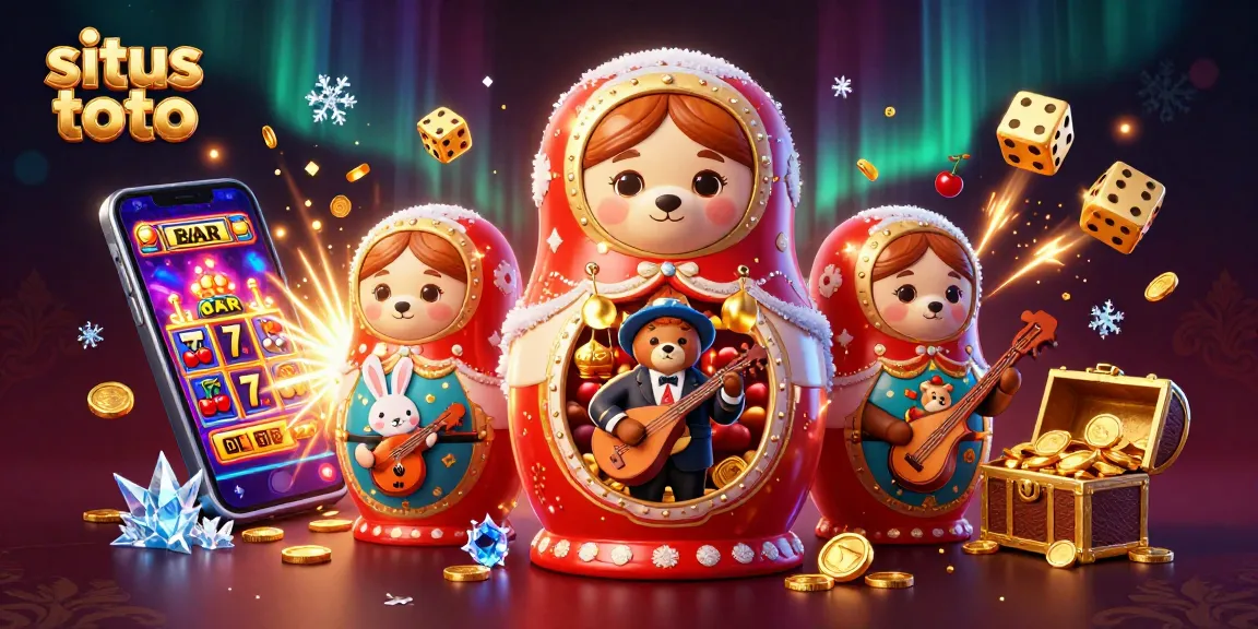Engage in situs toto thrills with cartoon bears and dazzling casino elements in a vibrant scene