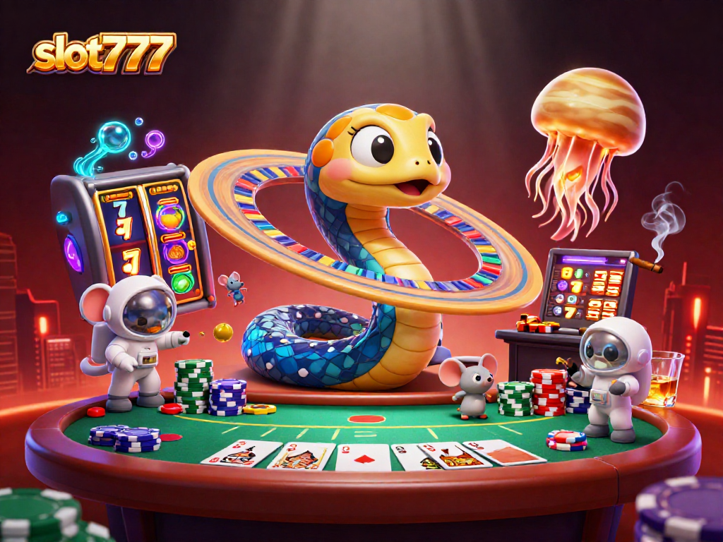 Engage in thrilling gameplay at slot777 with colorful cosmic characters and dynamic slot elements.