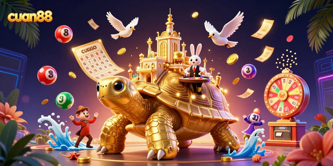Rasakan keseruan cuan88 dengan ilustrasi kartun 3D kasino yang penuh warna dan dinamis.