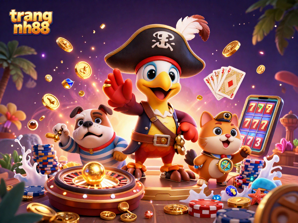 Engage in thrilling gameplay at trang nh88 with vibrant symbols, coins, and dynamic characters.