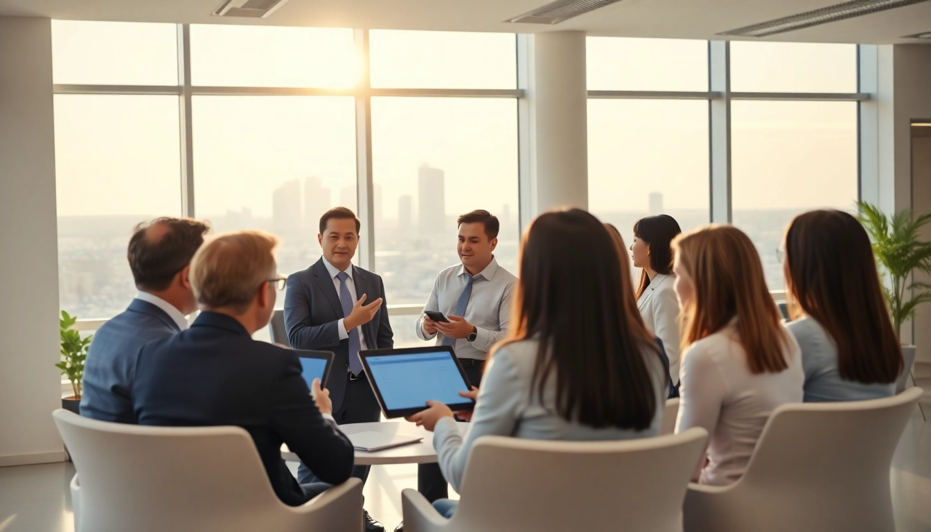 Executives engaged in executive development coaching California in a professional setting.