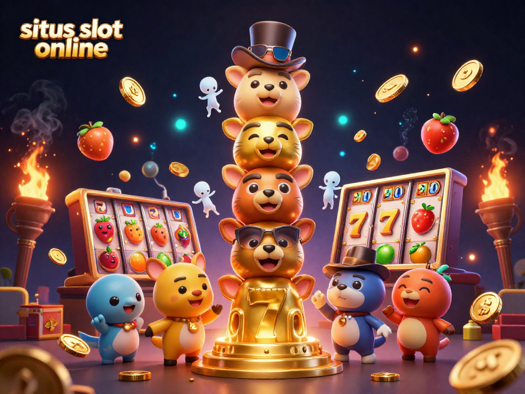 Temukan rekomendasi situs slot online terkini dengan tampilan totem emas dan simbol permainan yang menarik.