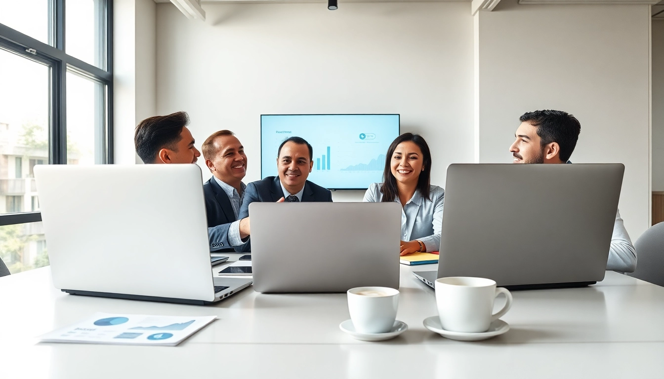 Engaging professional scene using OpenClaw for sales in a modern office context.
