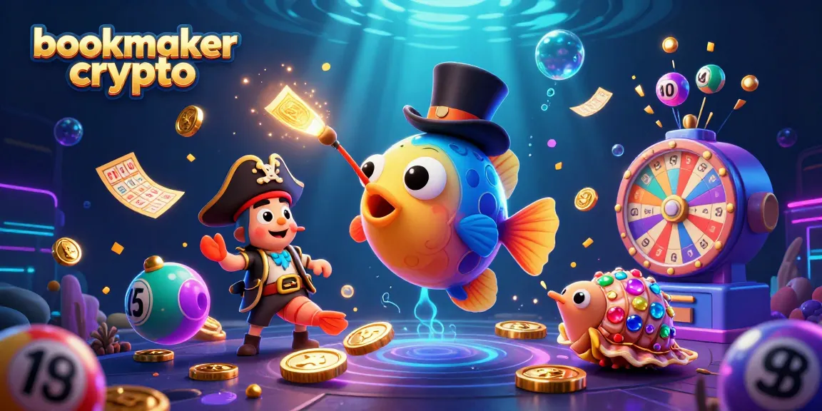 Pariez sur bookmaker crypto avec une illustration 3D captivante d'une anguille, une crevette pirate et un escargot au trésor.