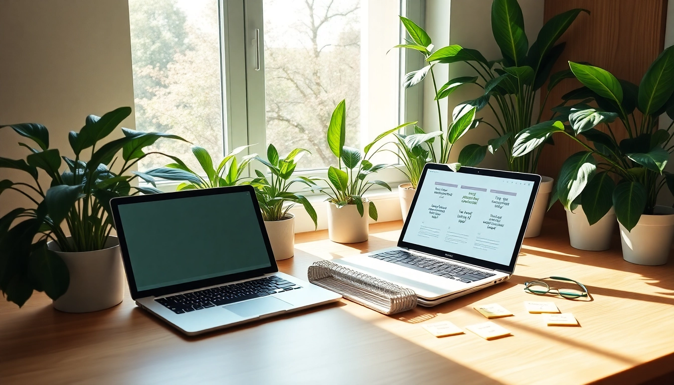 Achieving Your Most Productive Life through an organized workspace filled with plants and inspiration