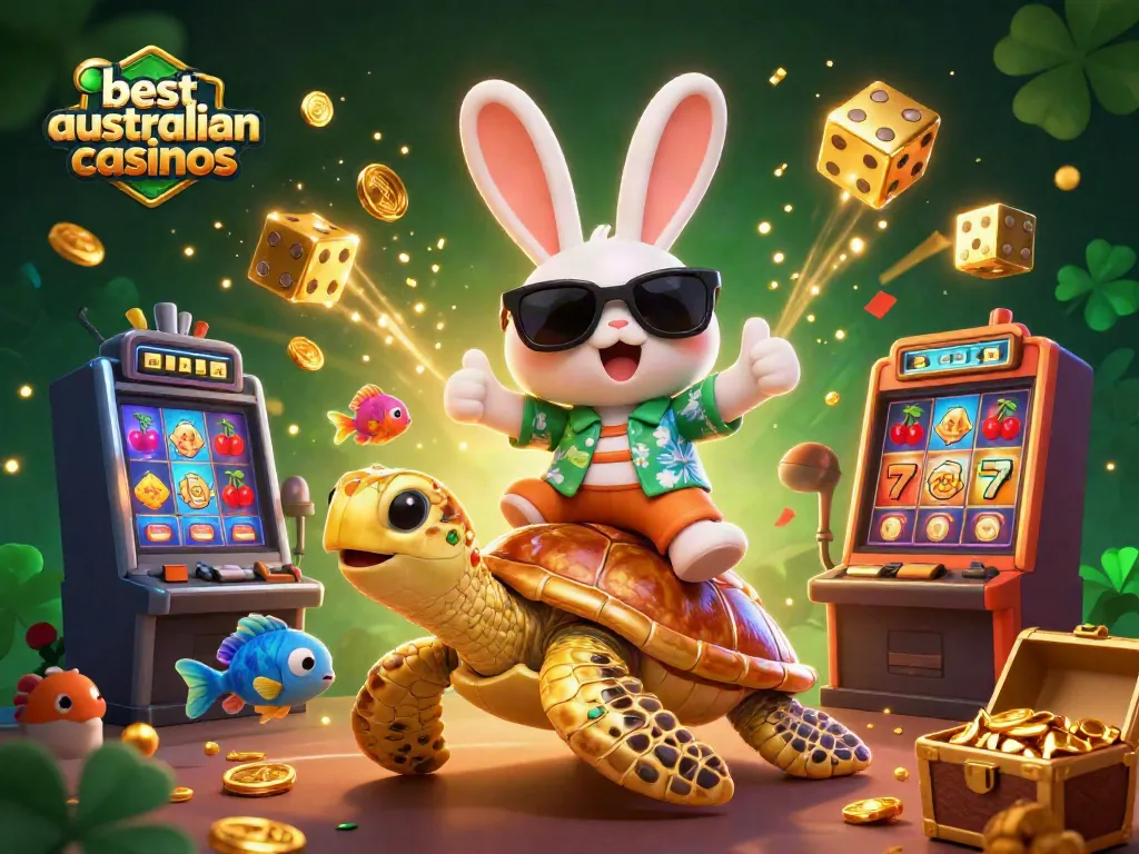 Experience the excitement of the best Australian casinos with colorful characters and dynamic casino elements.