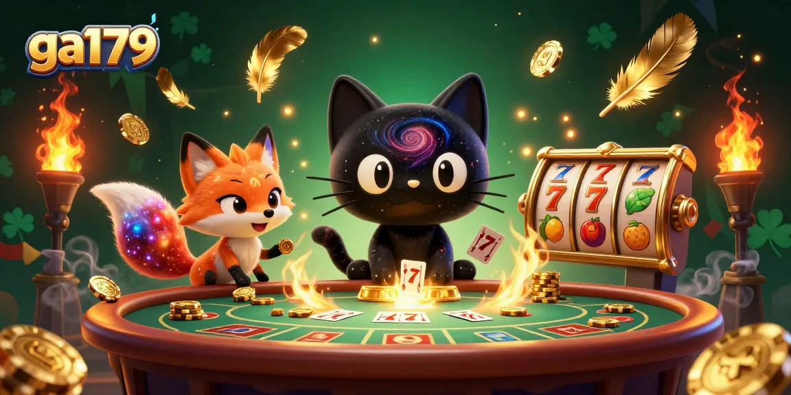 Experience the magic of ga179 as the black hole cat captivates at a cosmic casino table
