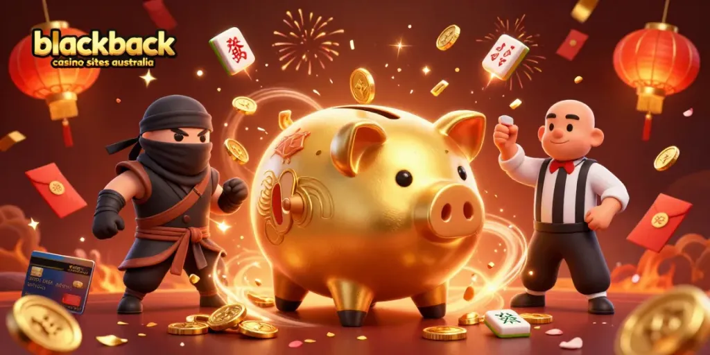 Engage in thrilling gameplay at blackjack casino sites australia with dynamic characters and festive elements.