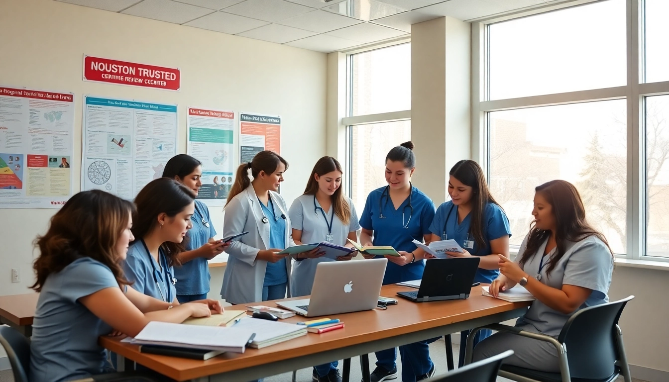 Students collaborating and participating in a session at the Houston Trusted NCLEX review center