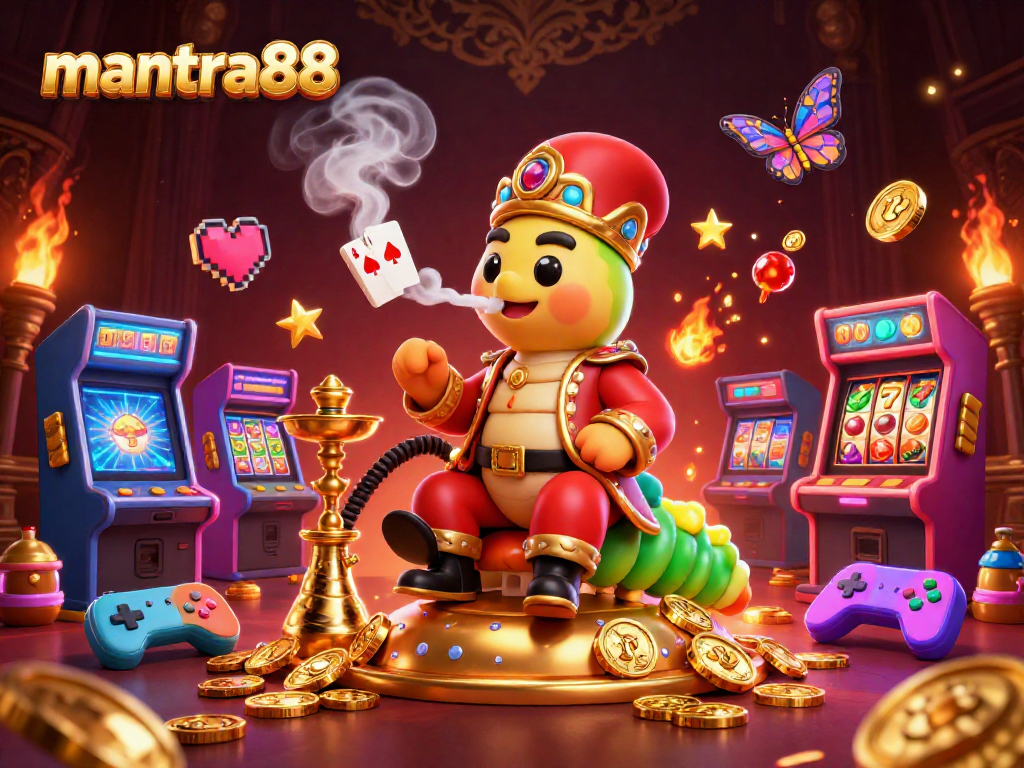 Engage with mantra88 through an exotic casino scene featuring vibrant slot elements and magical characters.