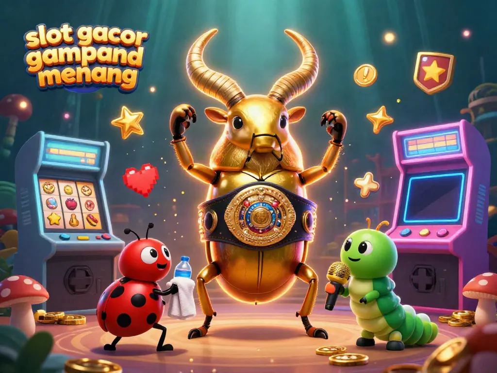 Experience big wins with slot gacor gampang menang in this vibrant casino-themed scene.