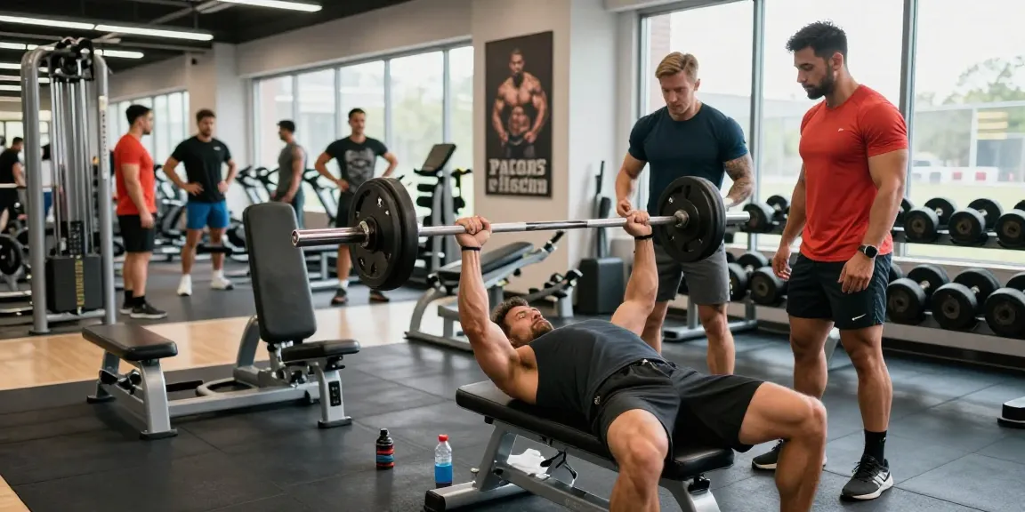 Athlete demonstrating strength training in a modern gym, emphasizing Unique Pharma Steroids for muscle growth.